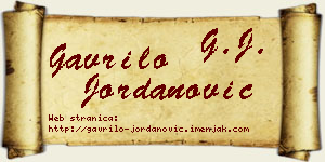 Gavrilo Jordanović vizit kartica